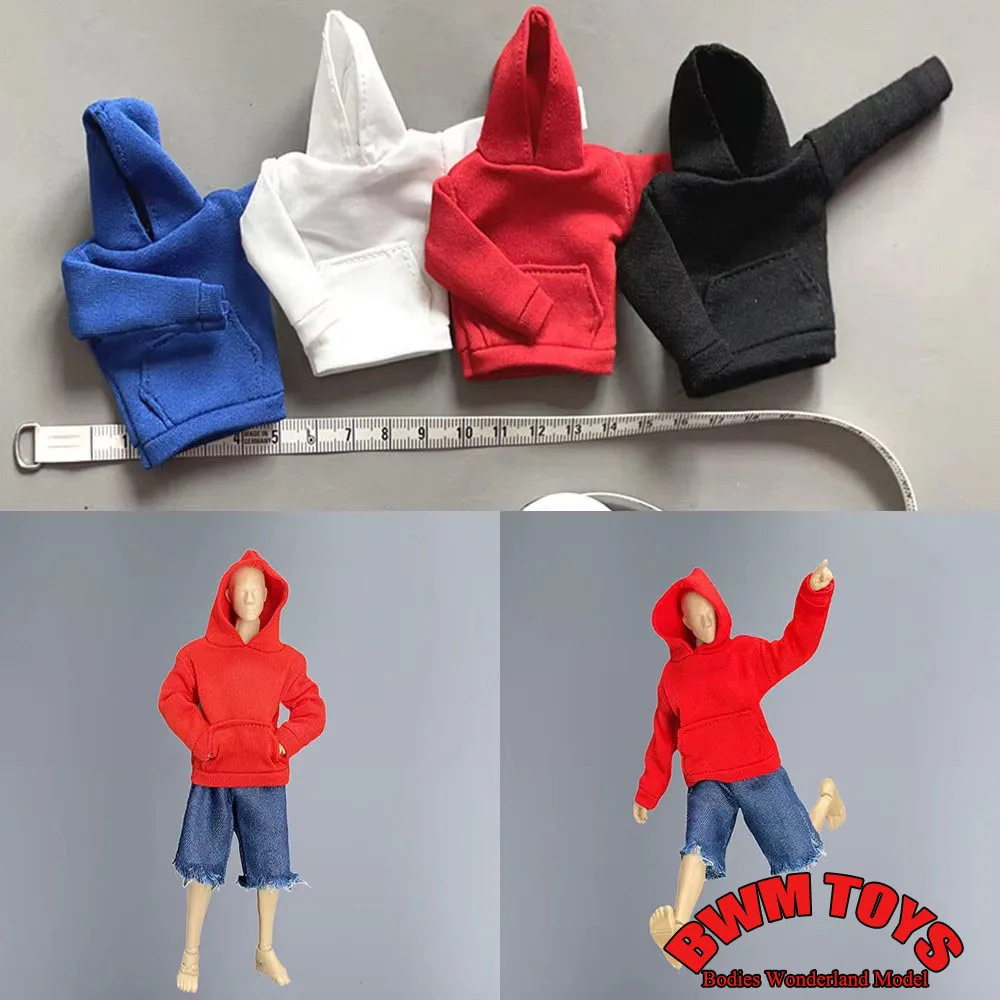 4 Colors 1/12 Scale Male Fashion Casual Sportswear Sweatshirts Clothes Sports Top Hoodie Set Model for 6 inches Action Figure