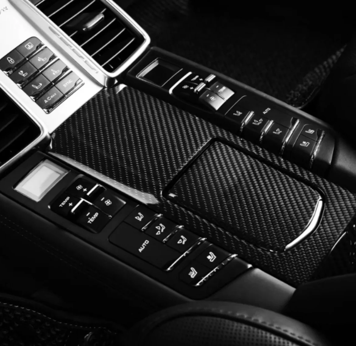 1 Set Dry Carbon Fiber Auto Innere Center Control Tür Panel Getriebe Shift Dekorative Abdeckung Trim Fit Für Porsche Panamera 2010-2016