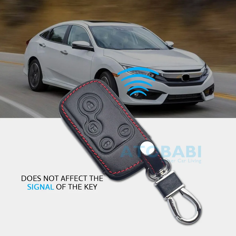 Leather Car Key Cover Bag For Honda Freed Spike Hybrid StepWGN Elysion Civic CR-V Accord Zest Life Remote Fobs Cases Accessories