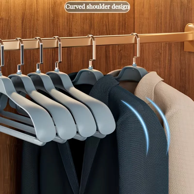 2Pcs Large Non-Slip Hangers for Home Use, Non-Marking, Non-Shoulder-Flattening, Widened and Enlarged for down Jackets, Clothes Hangers for Drying, Large Shoulder Non-Slip Hangers, Space-Saving Design, Keeps Shirts Shaped, Plastic Coating, Ideal for Bedroom, Clothes, Suits, and Coats, for Home and Dormitory Use, Retail Clothing Display Hangers