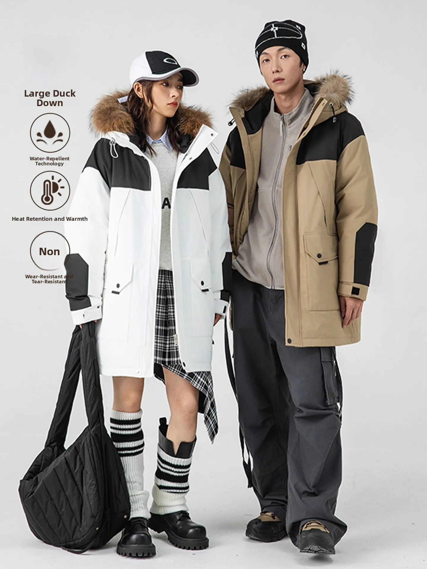 

Зимняя уличная пуховая куртка-парка для активного отдыха, ветрозащитная, водоотталкивающая, мужская и женская, средней длины, теплая, для пар, рабочая одежда, повседневное пальто