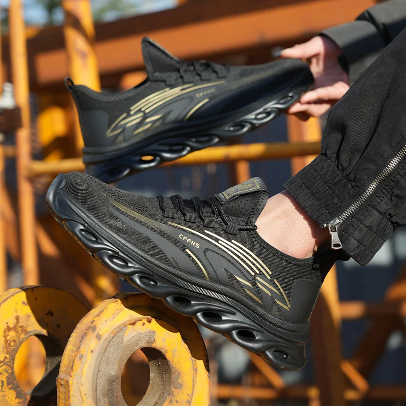 รองเท้าเซฟตี้ผู้ชาย รองเท้าฉนวนกันไฟฟ้า 10KV รองเท้ากันน้ำ ทนการเจาะ ทนการลื่น รองเท้าหัวเหล็ก ป้องกันการกระแทก