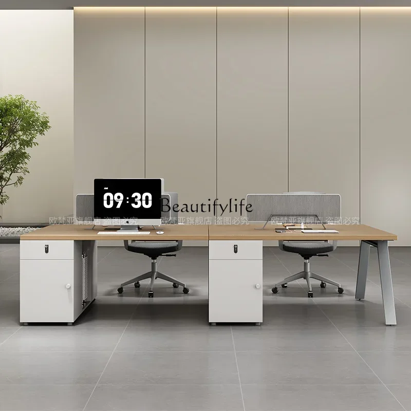 

56Office desk and chair combination 4 four 6 people simple modern office table