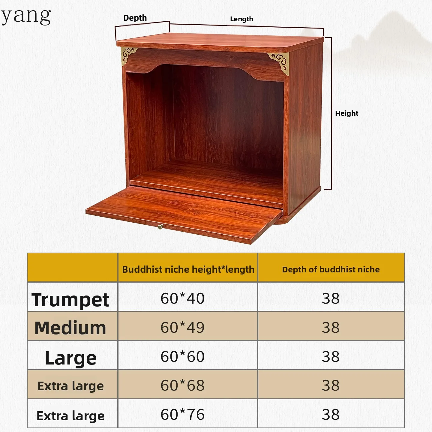 CX new Chinese aluminum alloy wall-mounted Buddhist shrine God of Wealth offering cabinet