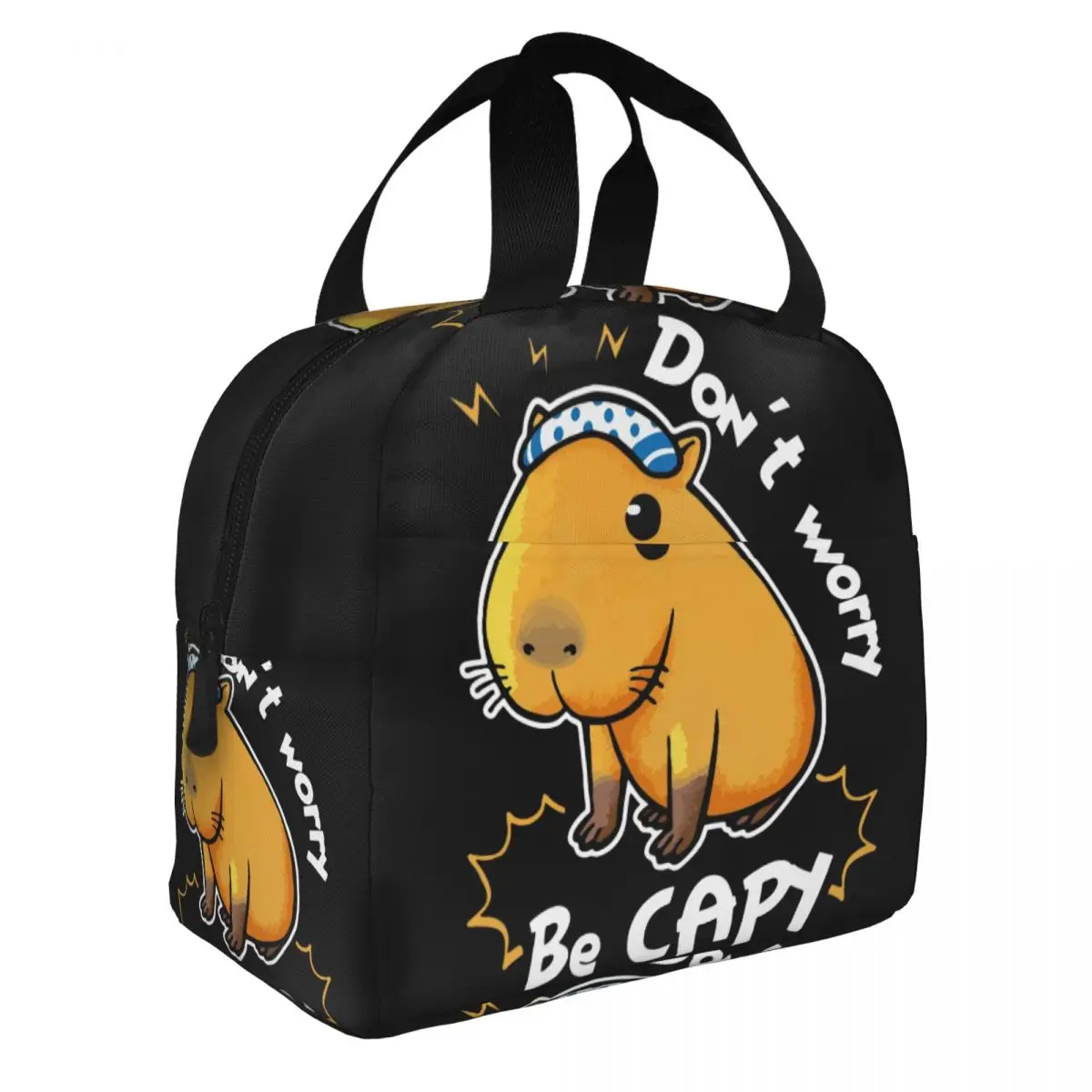 Capybara-Sacs à lunch isothermes portables, Don't Worry Be Capy, Sac thermique, Conteneur de repas Kawaii Animal, Boîte à lunch, Fourre-tout, Bureau, Pique-nique