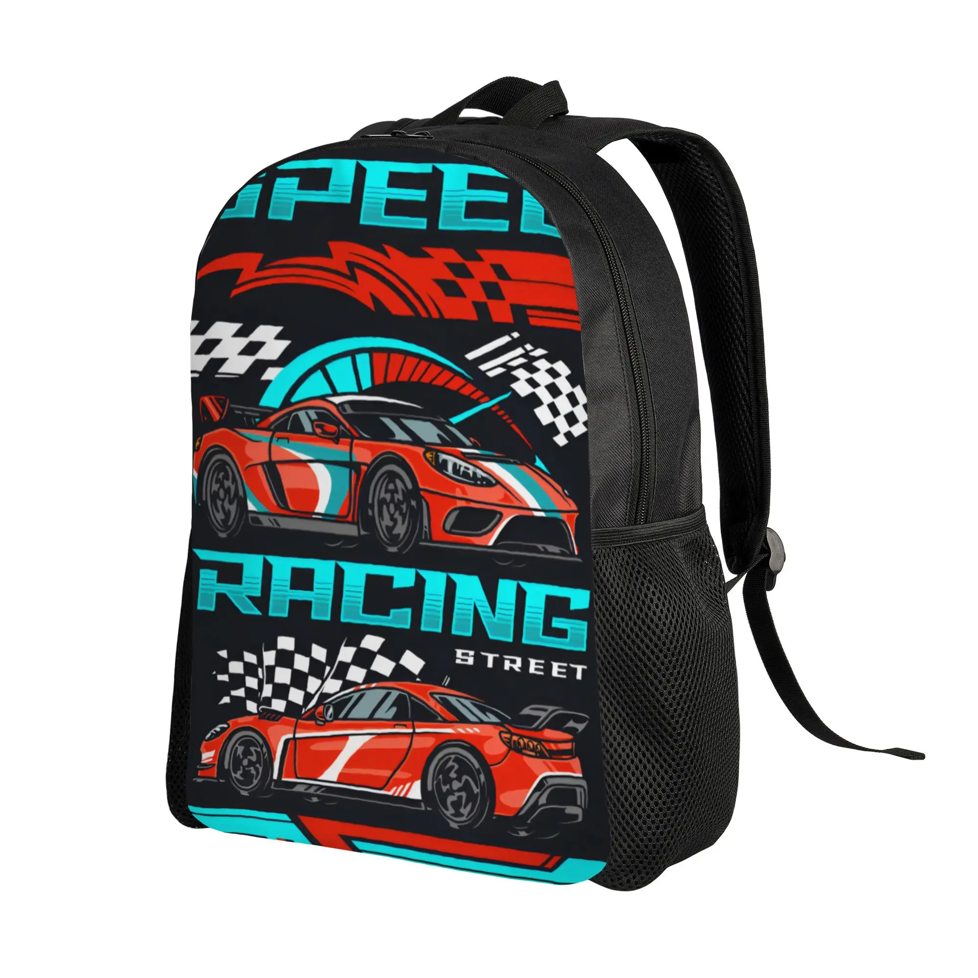 Custom Speed Racing Vintage Travel Backpack Women Men School Laptop Bookbag Motor  College Student Daypack Bags