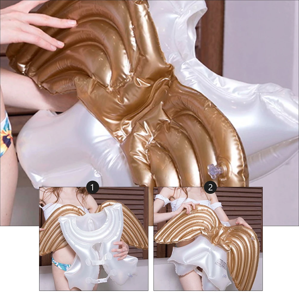 Costume da bagno gonfiabile Costume da bagno per bambini in PVC Giocattoli da piscina per bambini Aiuto alla galleggiabilità Design alla moda, sicuro e durevole dell'ala d'angelo