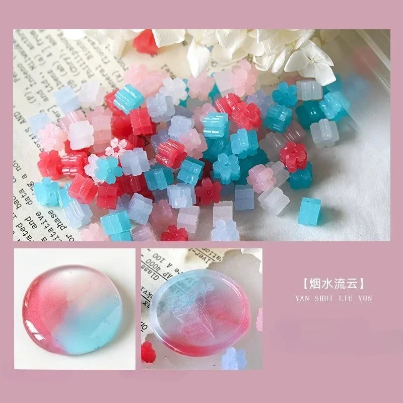 60 stks Semi Transparante Jade Kleur Lakzegel Stempel Deeltjes Sakura Vorm Wax Materiaal DIY Handboek Wenskaart Afdichting Tool