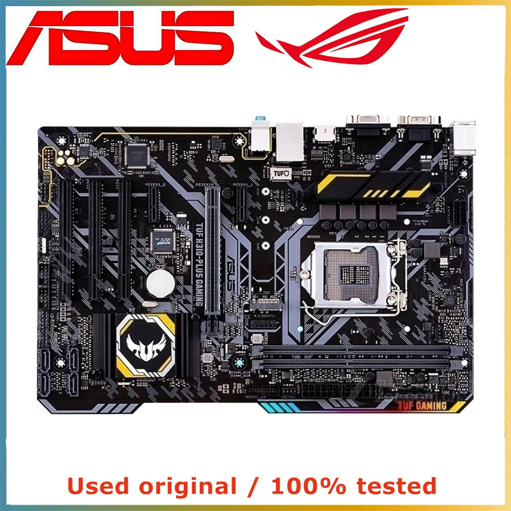 For ASUS TUF H310-PLUS GAMING Motherboard LGA 1151 Intel H310 DDR4 32GB M.2 ATX support Core i3-8300 i3-9300 i5-9400 i5-9600