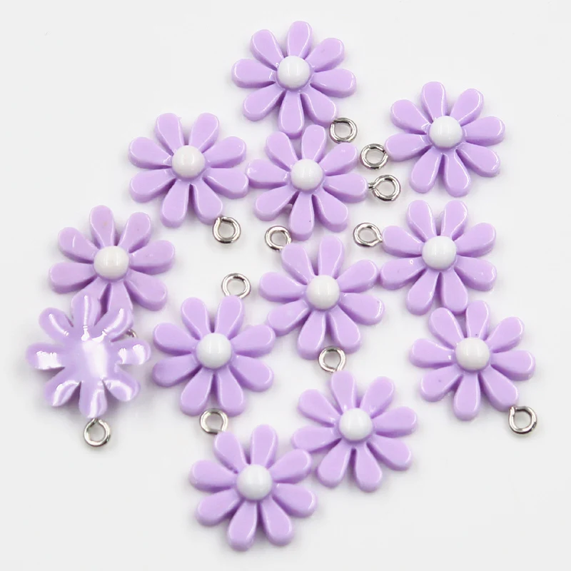 30pcs Flower Sunflower Daisy Charms for DIY Jewellery