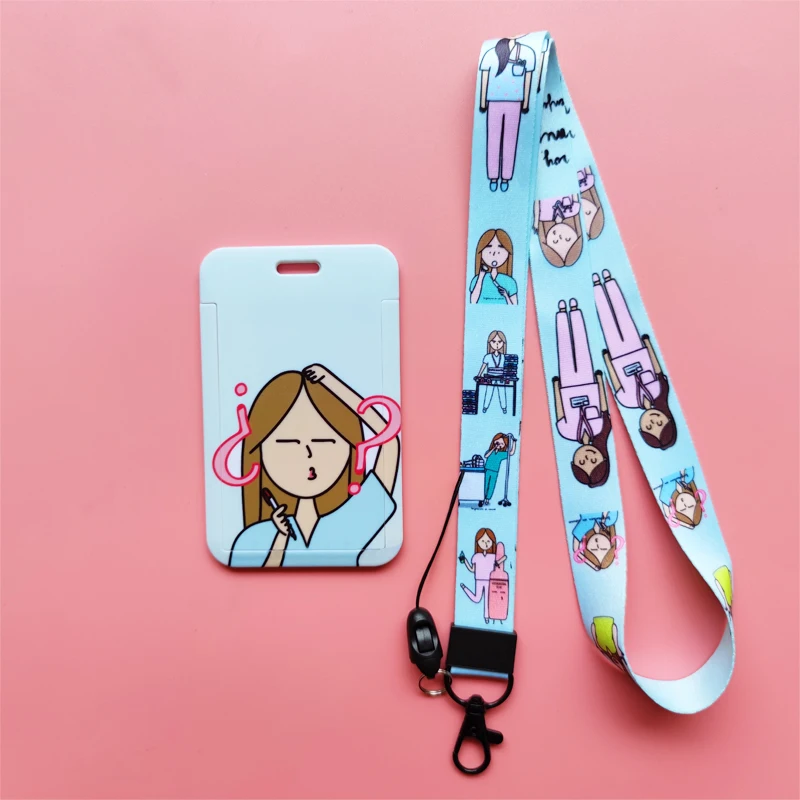 Neue Kreative Arzt Krankenschwester Lanyards ID Abzeichen Halter Frauen Karte Halter Hängen Seil Mädchen Lanyard Karte Fall Versenkbare Clip – Detail 9