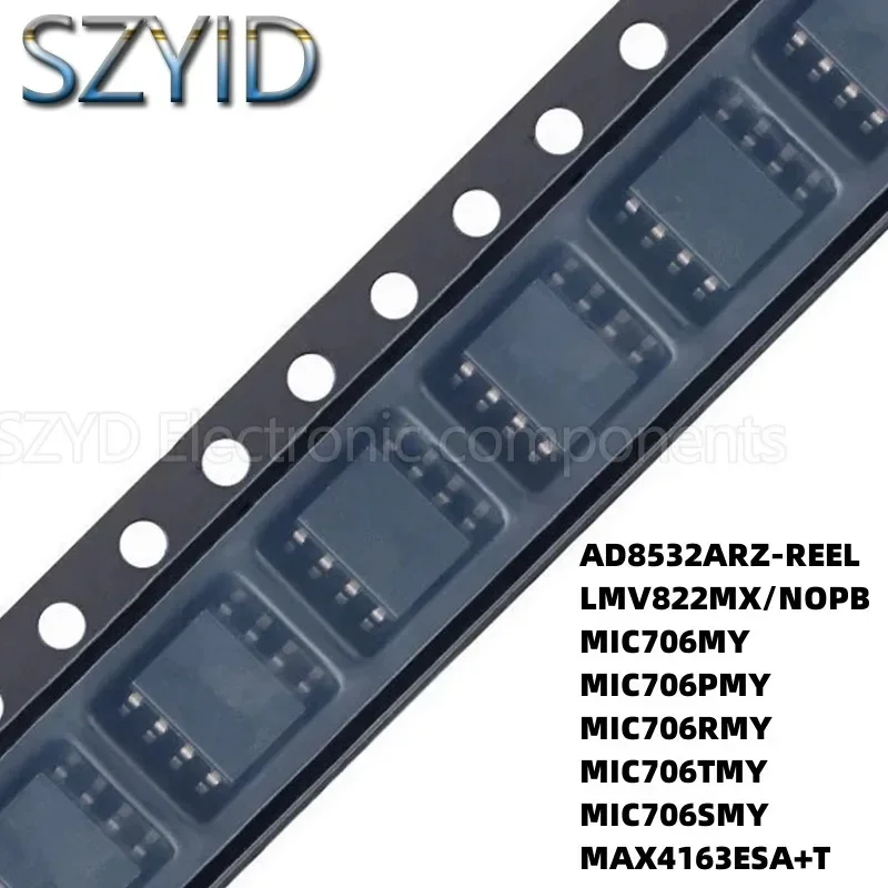 100PCS SOP8 AD8532ARZ-REEL LMV822MX/NOPB MIC706MY MIC706PMY MIC706RMY MIC706TMY MIC706SMY MAX4163ESA+T