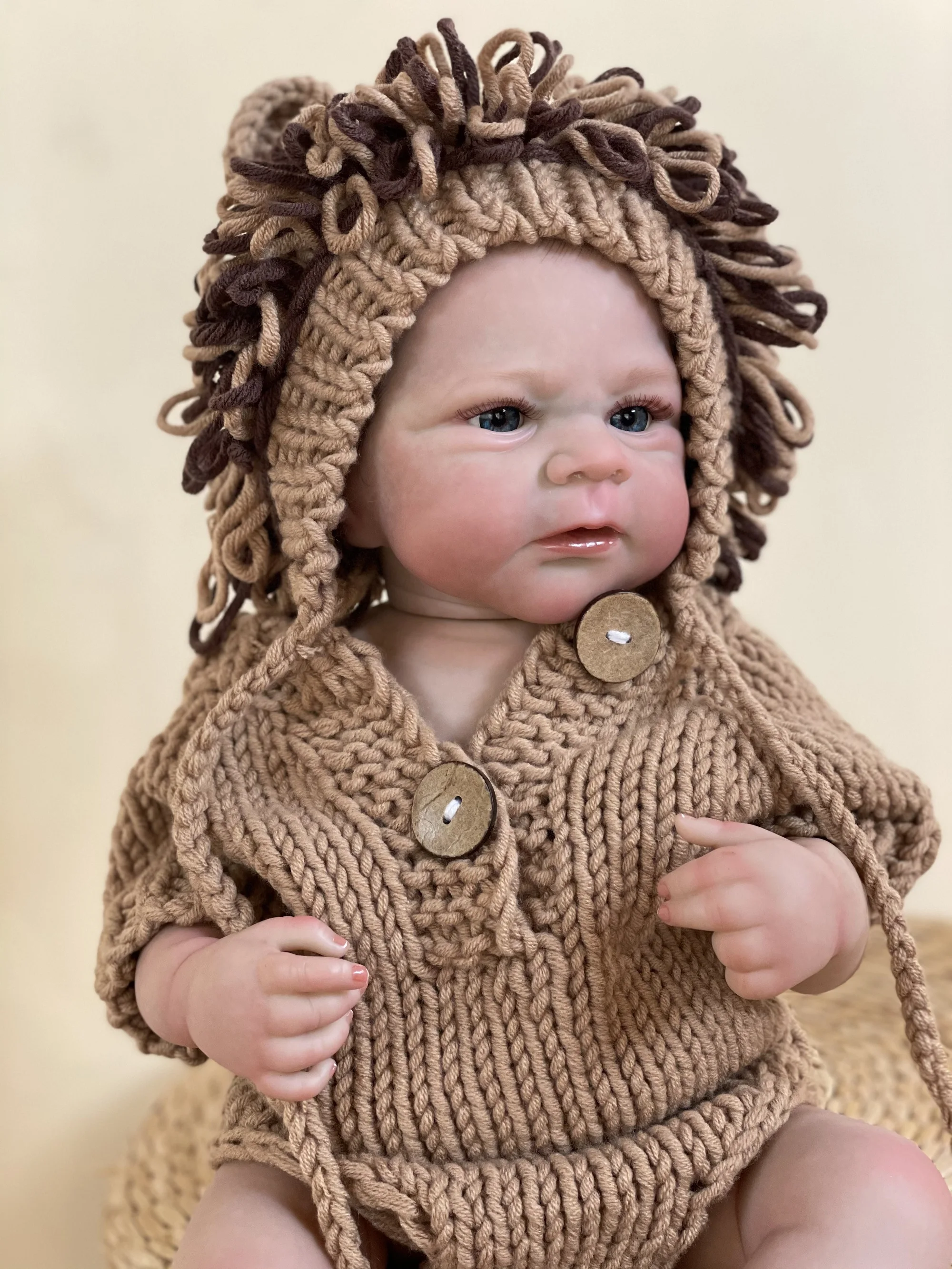 Elijah-Jouets en vinyle pour enfants, corps entier, reborn, beurre, cheveux peints à la main, réaliste, nouveau-né, garçon, 18 pouces