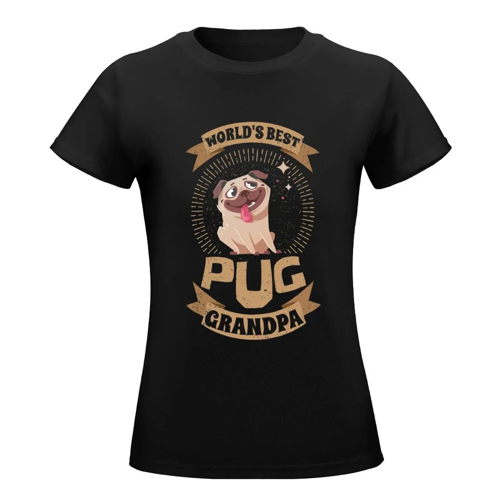 Pugoholic Pug Lover Worlds best Grandpa Dad Tshirt Pugaholic T-Shirt aesthetic clothes cute tops cute clothes woman t shirt