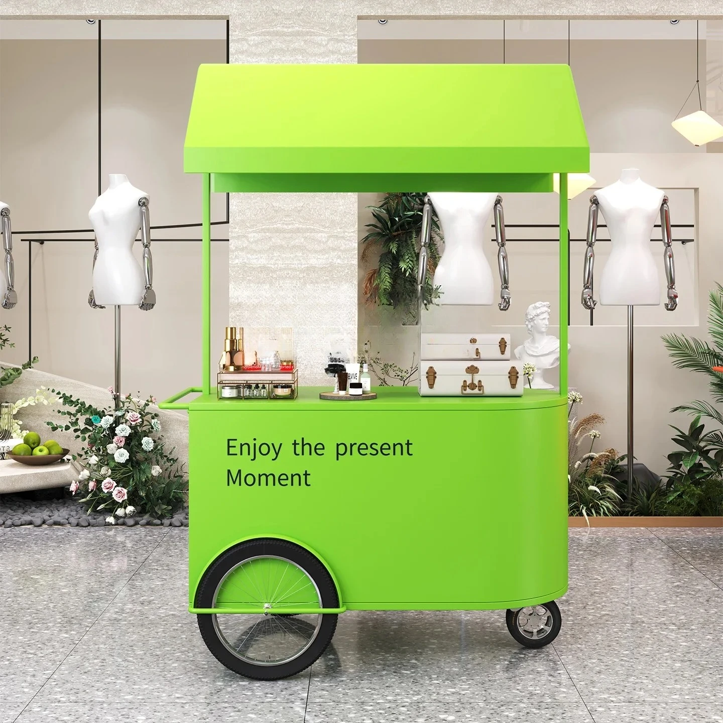 

A55 Wrought iron float outdoor stall trolley commercial hotel multi-functional activities promotional car shopping mall