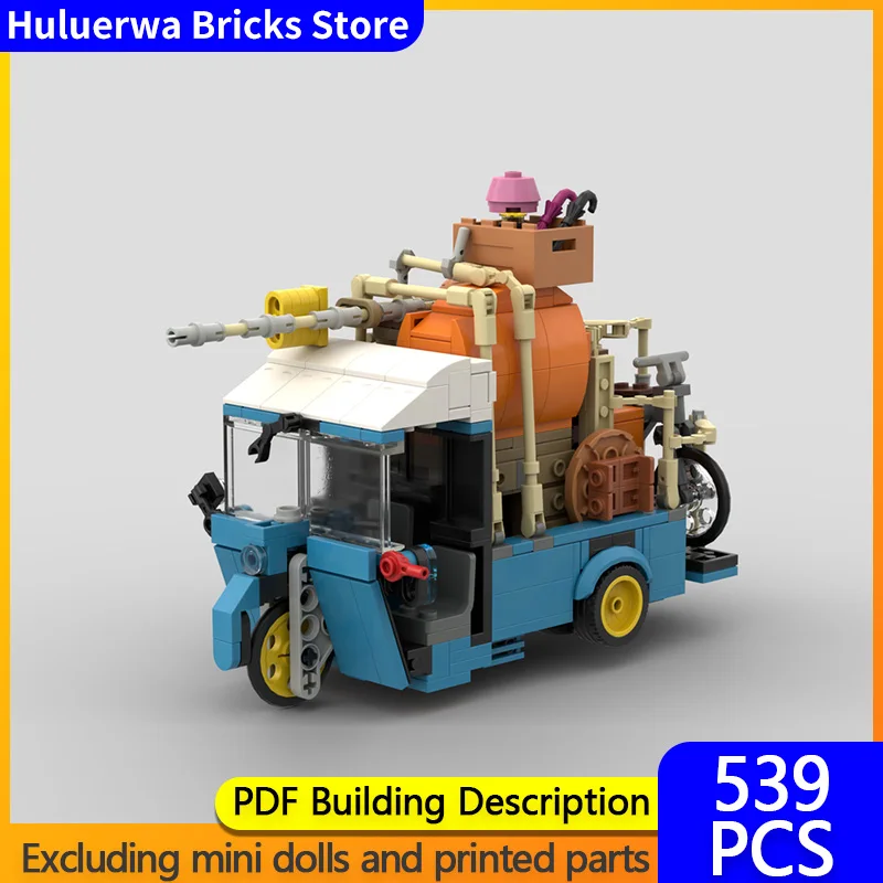 

Модель городской автомобиль MOC, строительные кирпичи, трехколесный моторный автомобиль, модульная технология, детские праздничные подарки, сборные игрушки, костюм