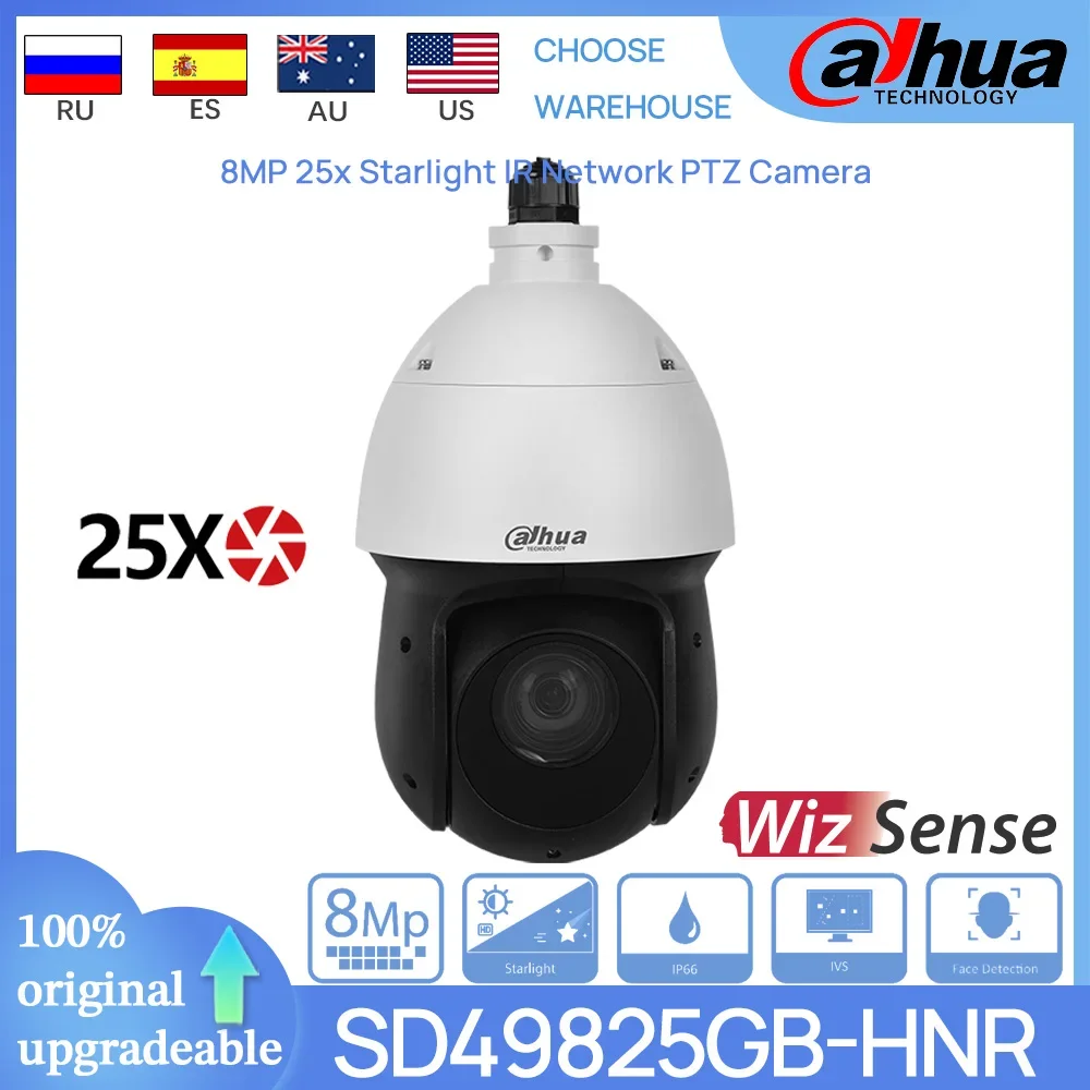 

Dahua PTZ SD49825GB-HNR 8MP 25x Zoom Starlight 100M IR POE Network Camera Perimeter Protection Face Detection Auto Patrol IP66