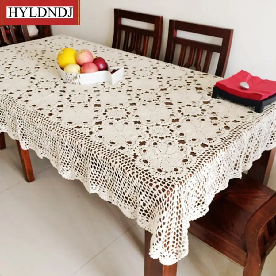 Скатерть хлопковая в форме цветка, ручная работа, вязаный крючком, Декоративная скатерть для журнального столика, 120 х18, 0 см/160 х210 см