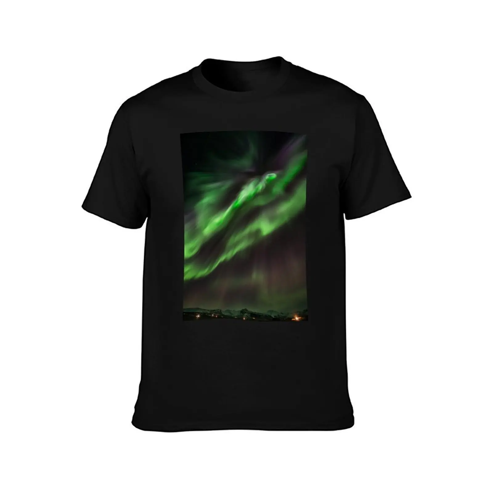 Northern Lights Power T-Shirt, Summer Casual Cotton Tee, Oversized Streetwear Tops, Vintage Graphic Print, Unisex Men Women