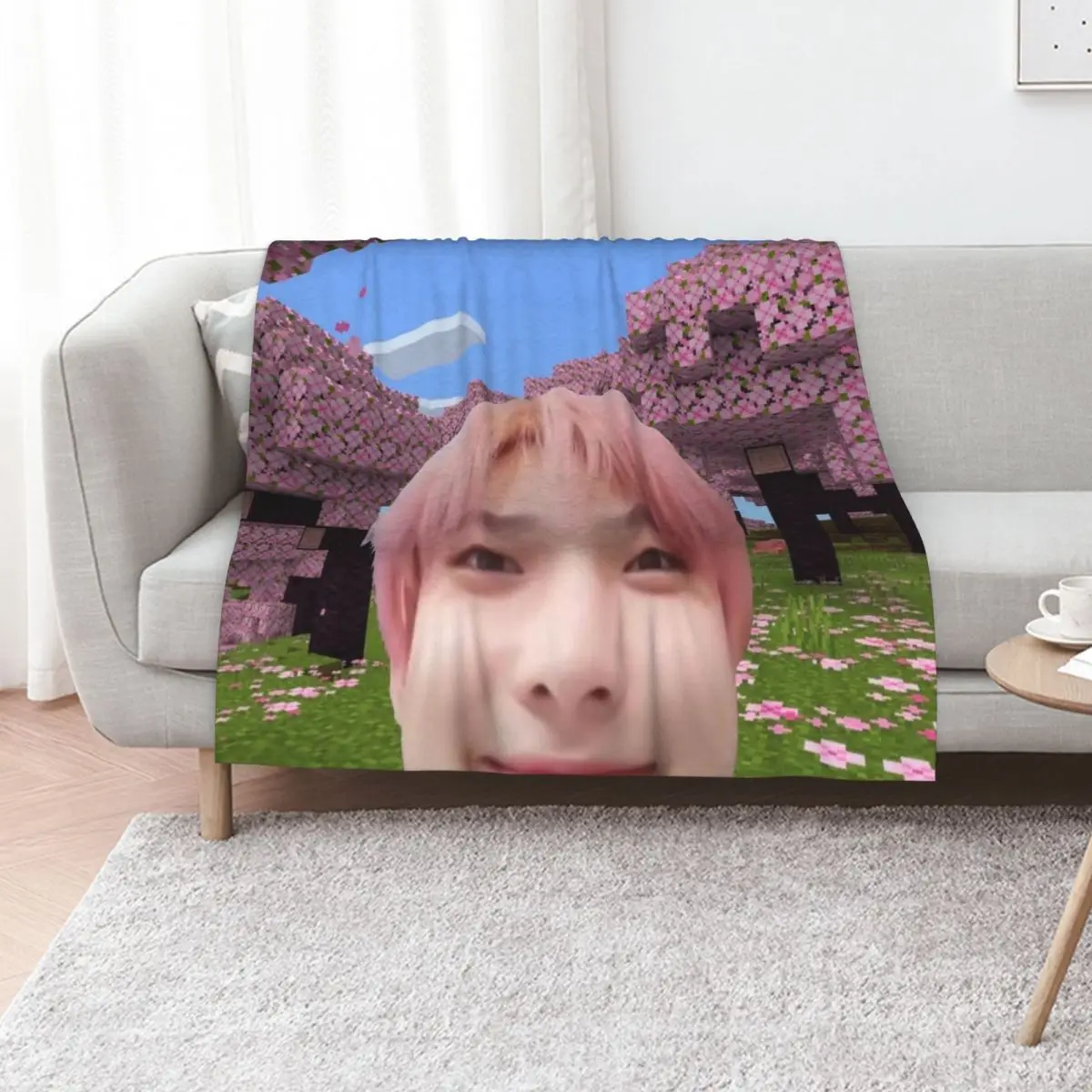 Sunoo's Cherry Blossoms Throw Blanket Flannels Multi-Purpose Loose Shaggy Picnic Flannel Fabric Blankets
