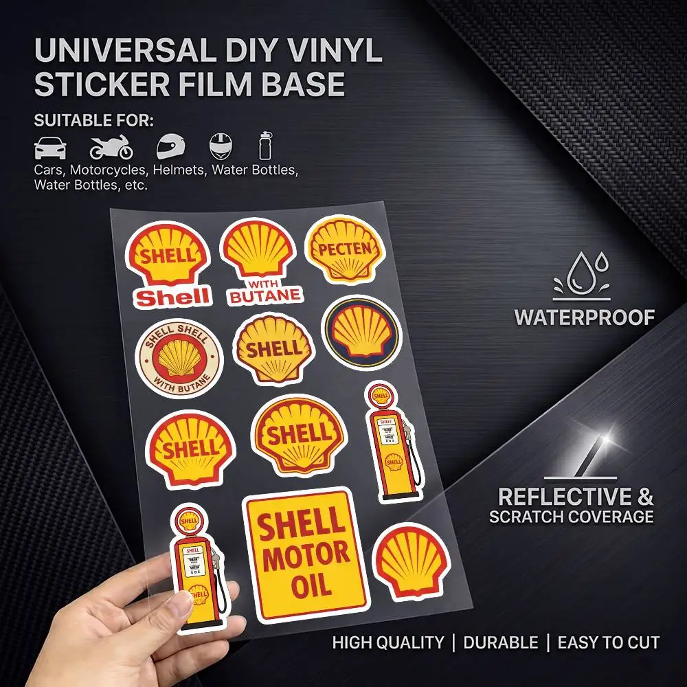 S-Shell-l Waterproof Reflective Scratch Cover Sticker Universal Decor Decal For Car Motorcycle Helmet Refrigerator