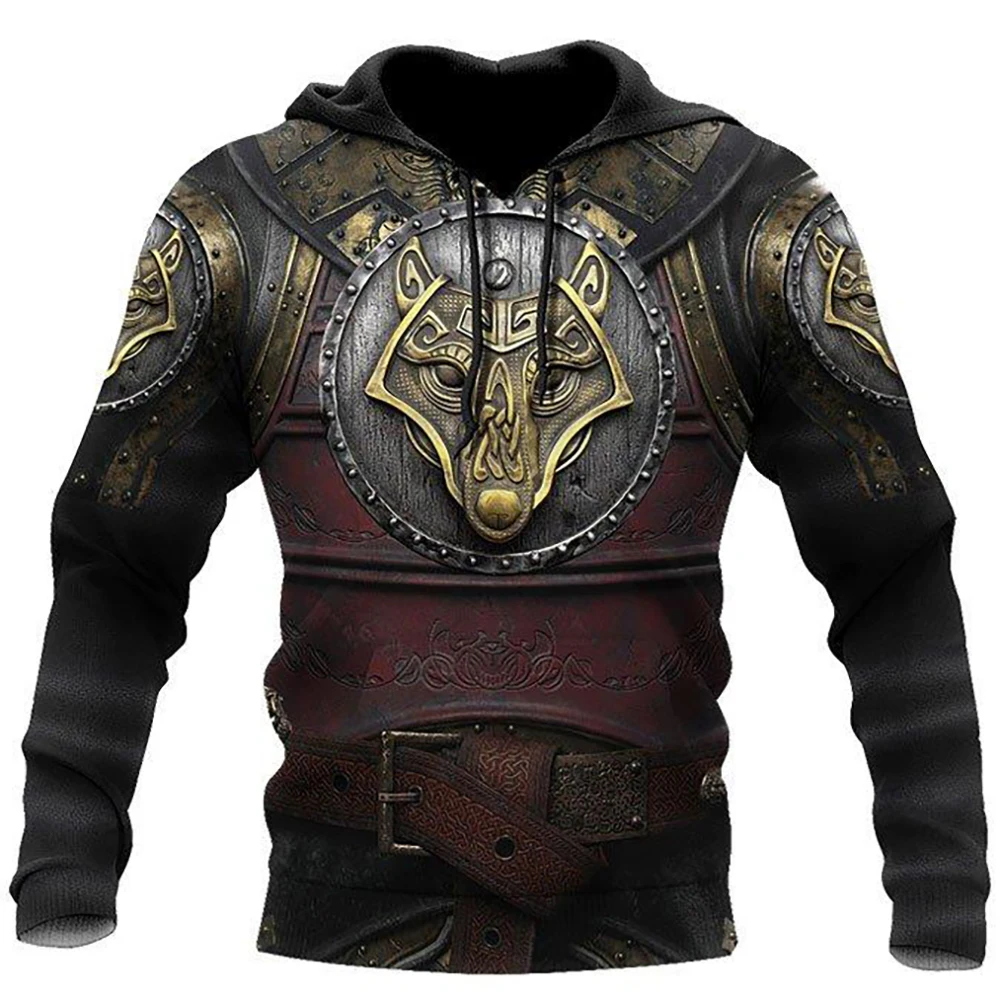

Nordic Pirates Hoodie For Men Street Hip Hop Vintage Clothes Autumn and Winter Casual Sweatshirts Fashion Oversized Hooded Shirt