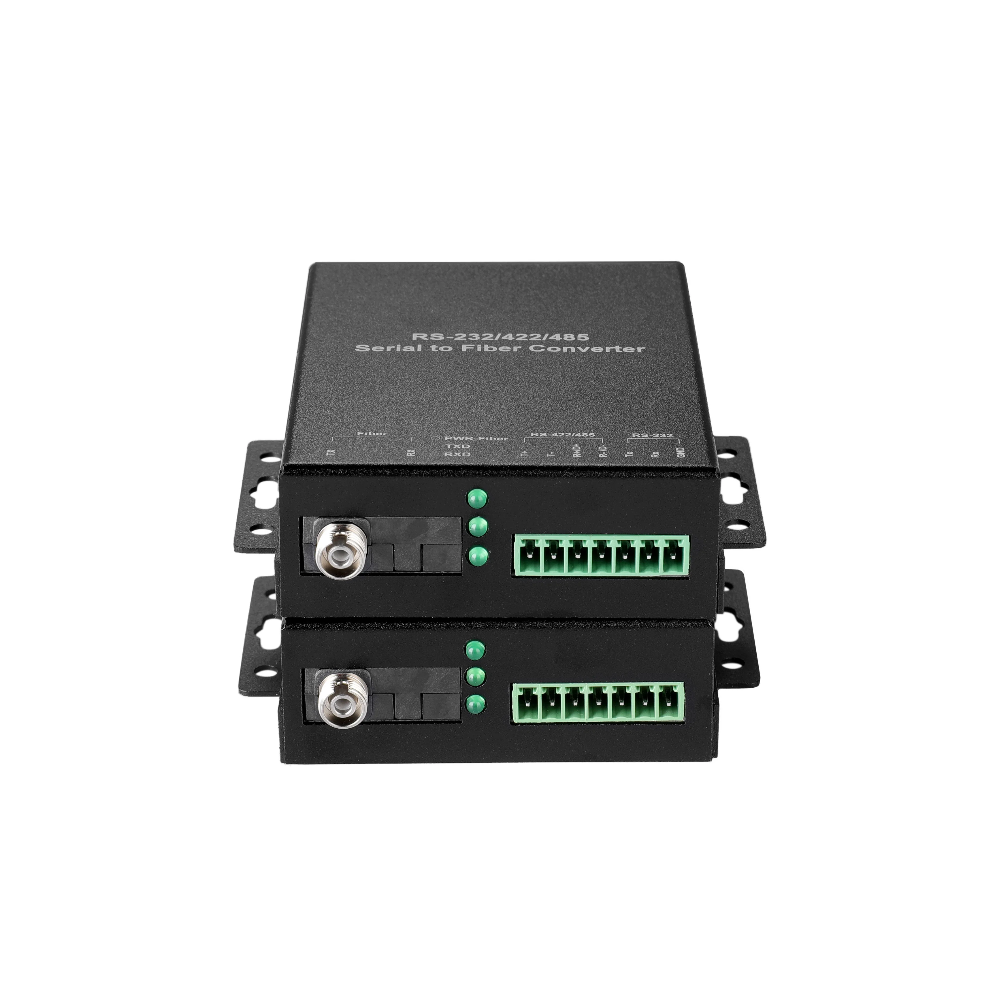 RS232 RS485 RS422 to Fiber Converter 3 in 1 RS-232/485/422 Serial Data to Optic Fiber Modem Encoder