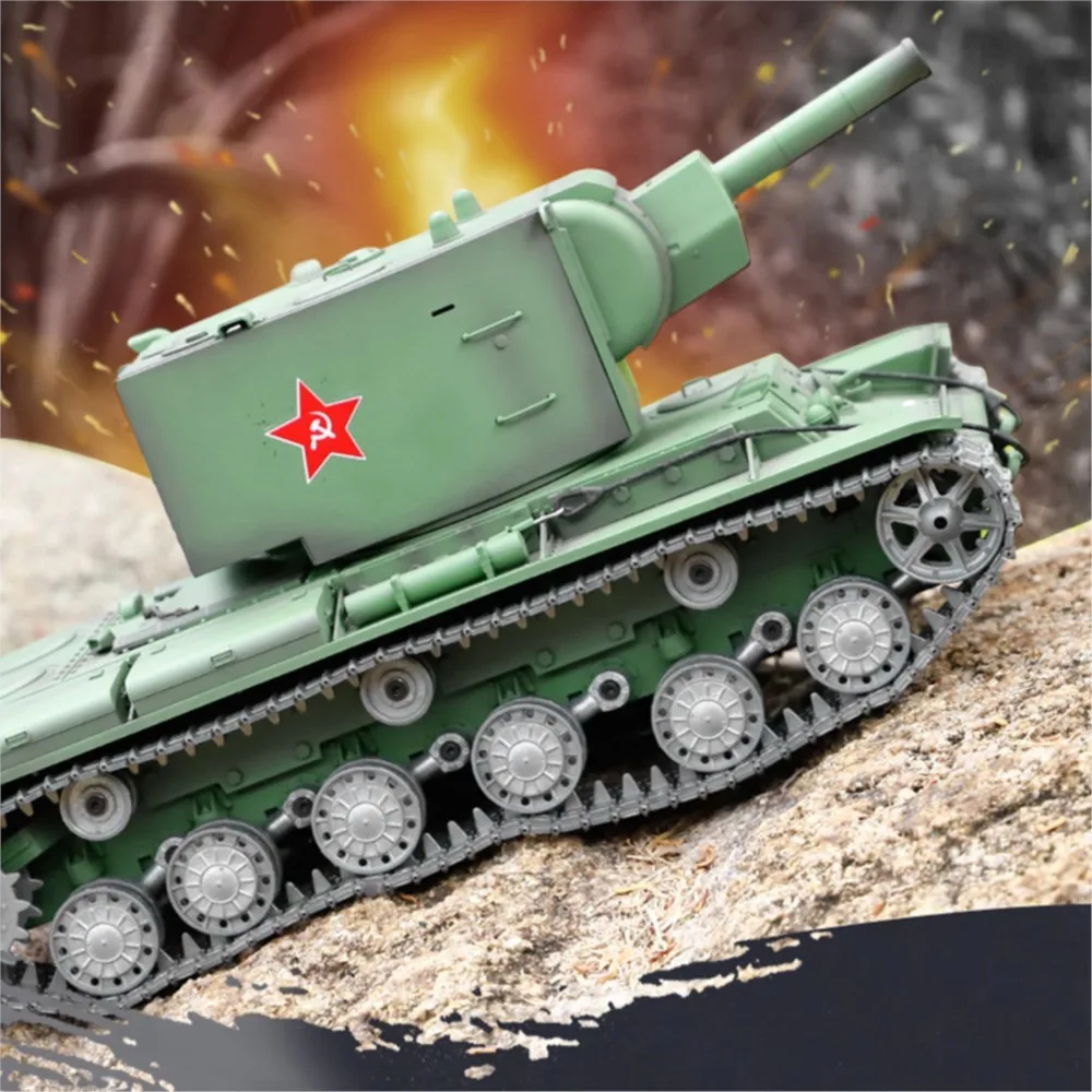 US Stock Heng Long RTR 1/16 7.0 RC Sowjetischer KV-2 Gigant Panzer Metallketten Leistungsstark 360° °   Rotation 3949 Tanks Funksteuerungspanzer