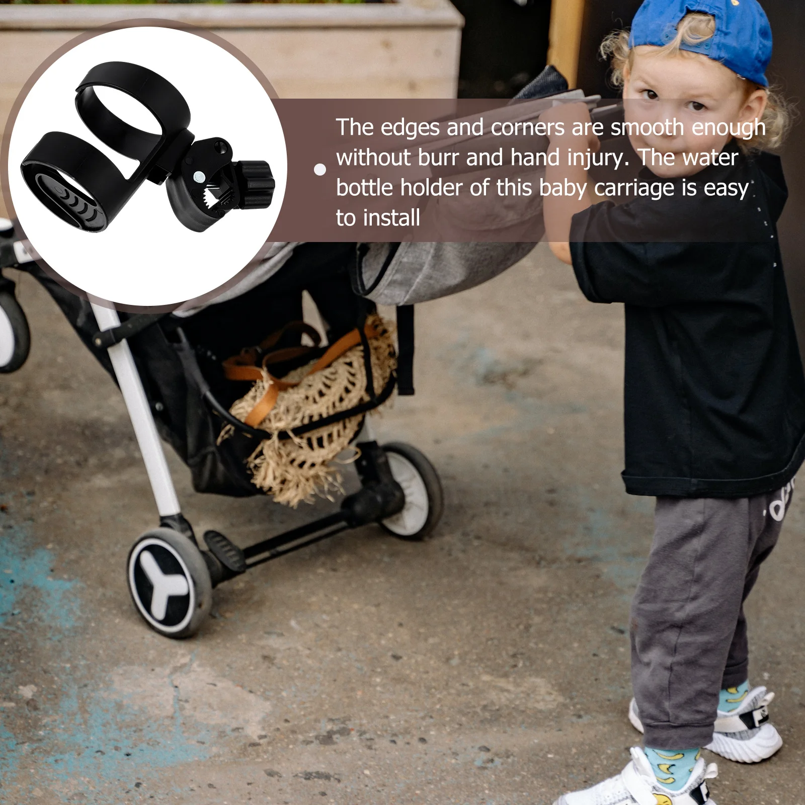 

2Pcs Baby Cart Bottle Holder Strong Stroller Cup Holder Easy Install Multipurpose Trolley Water Bottle Rack Baby Supply