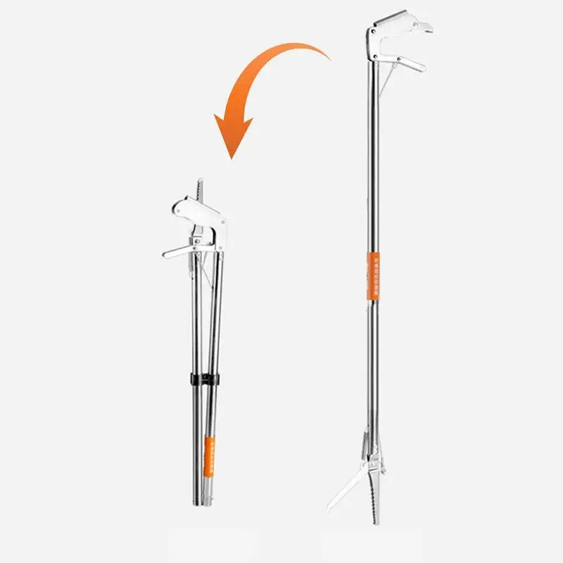 120cm Snake Stick two types Reptile Grabber Tool Stainless Steel Foldable Snake Hook Catcher Tool For Camping Fishing