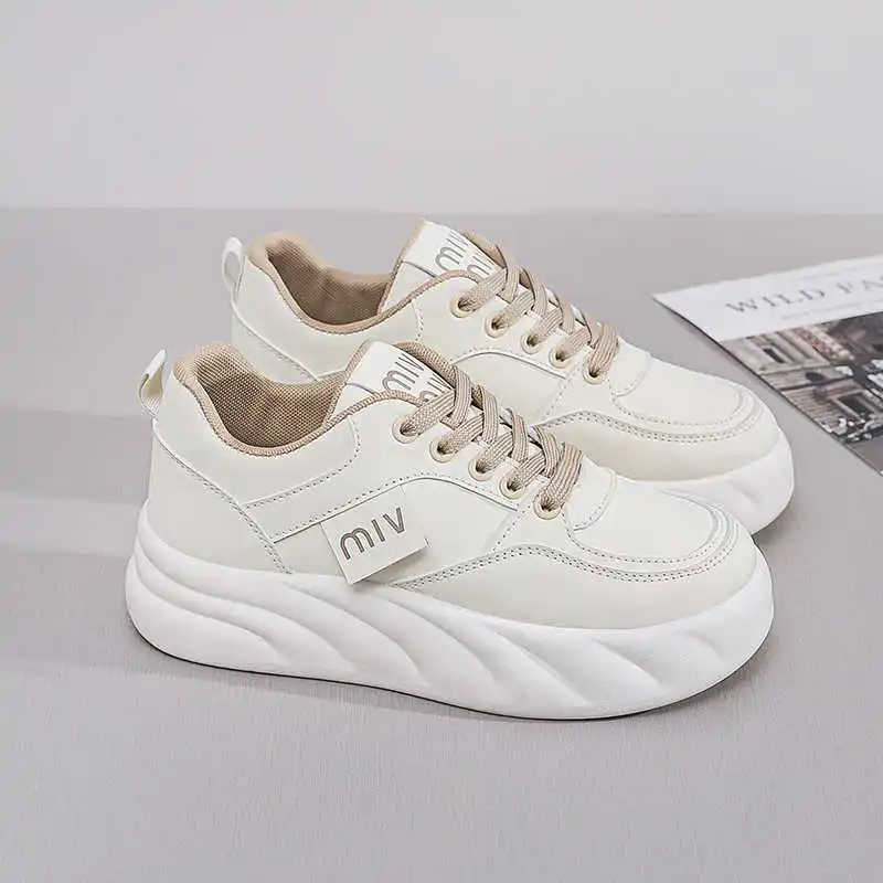 

Lace-up Autumn-spring Ladies Shoes On Offer Skateboarding Women Outdoor Boots Ladies White Sneakers Sports High End Latest
