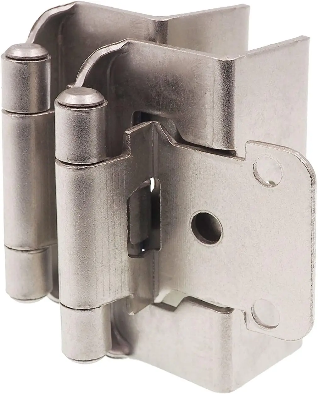 

1/2" Overlay Full Wrap Cabinet Hinges for Kitchen (25 Pair /50 Pcs) -Satin Brushed Nickel Around Self Closing