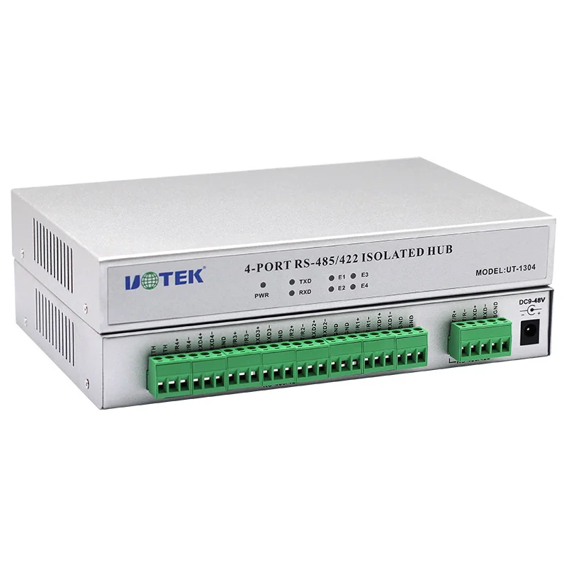 New UOTEK Industrial RS-485 RS-422 to RS485 RS422 4 Ports Hub with Optoelectronic Isolation Half Duplex UT-1304