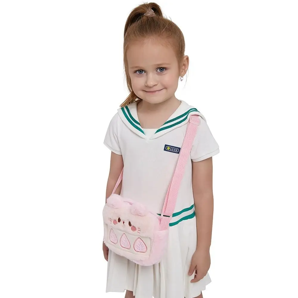 Sac en peluche de grande capacité pour enfants, sac de messager de dessin animé pour enfants, sacs à main réglables mignons pour filles, mode