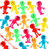 20pcs Colorful Smile Man Sticky Anxiety Relief Toys Kids Birthday Party Favor School Prizes Christmas Gift Pinata Goodie Filler