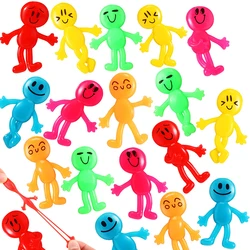 20pcs Colorful Smile Man Sticky Anxiety Relief Toys Kids Birthday Party Favor School Prizes Christmas Gift Pinata Goodie Filler