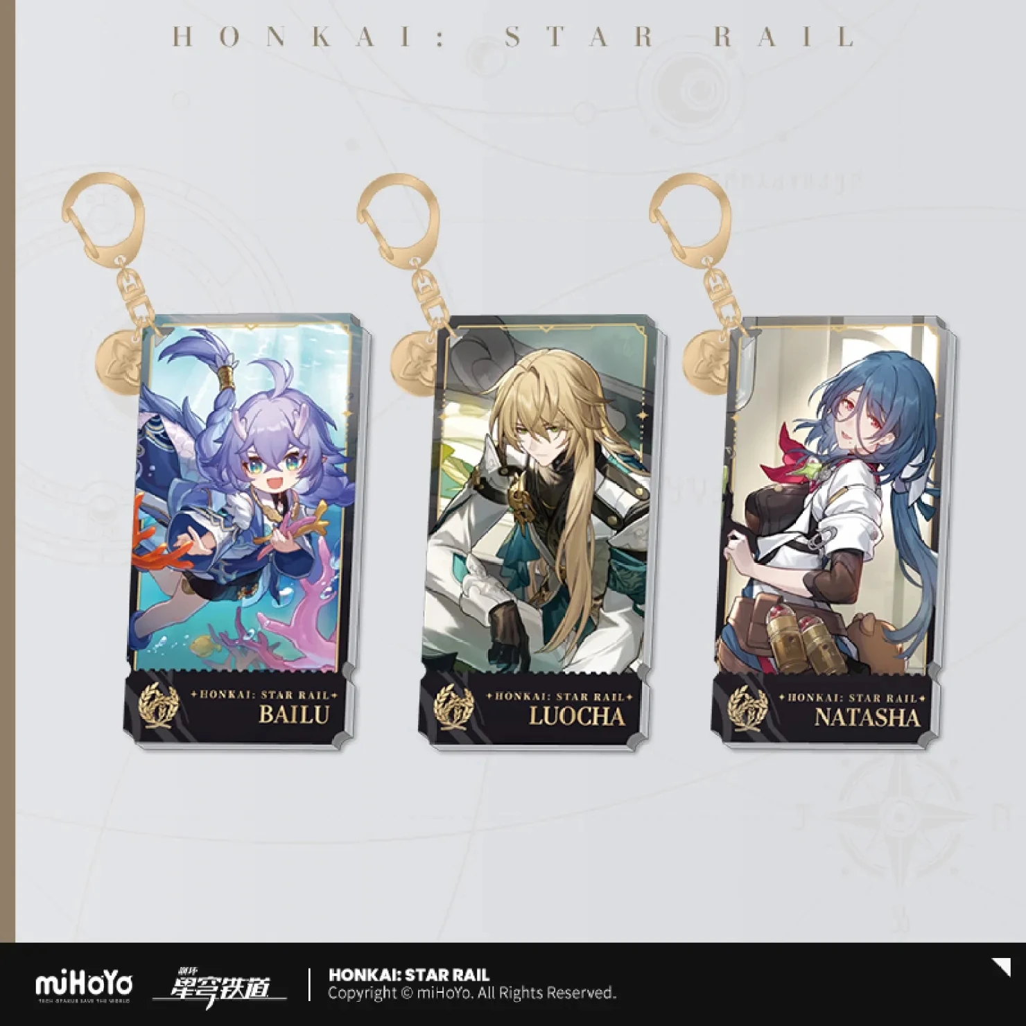 

MIHOYO Genuine Game Honkai Star Rail Cosplay Keychain Backpack Charm Natasha Luocha Bailu Acrylic Pendant Anime Diy Accessories