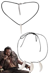 Fantasia Kraven Necklace With Teeth Movie Hunter Sergei Cosplay Disfraz Costume Accessories Men Halloween Carnival Props Gifts