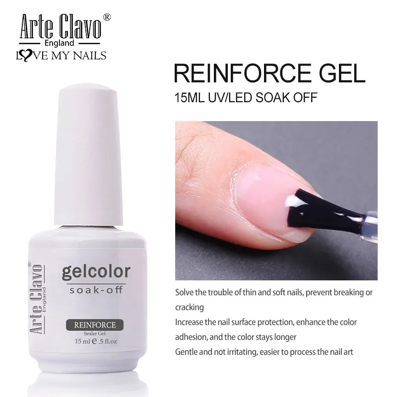 Arte Clavo 15ml Base Coat Top Gel Clear Construction Dehydrator Primer Versterken Losweken UV LED Nagels Gelversterker