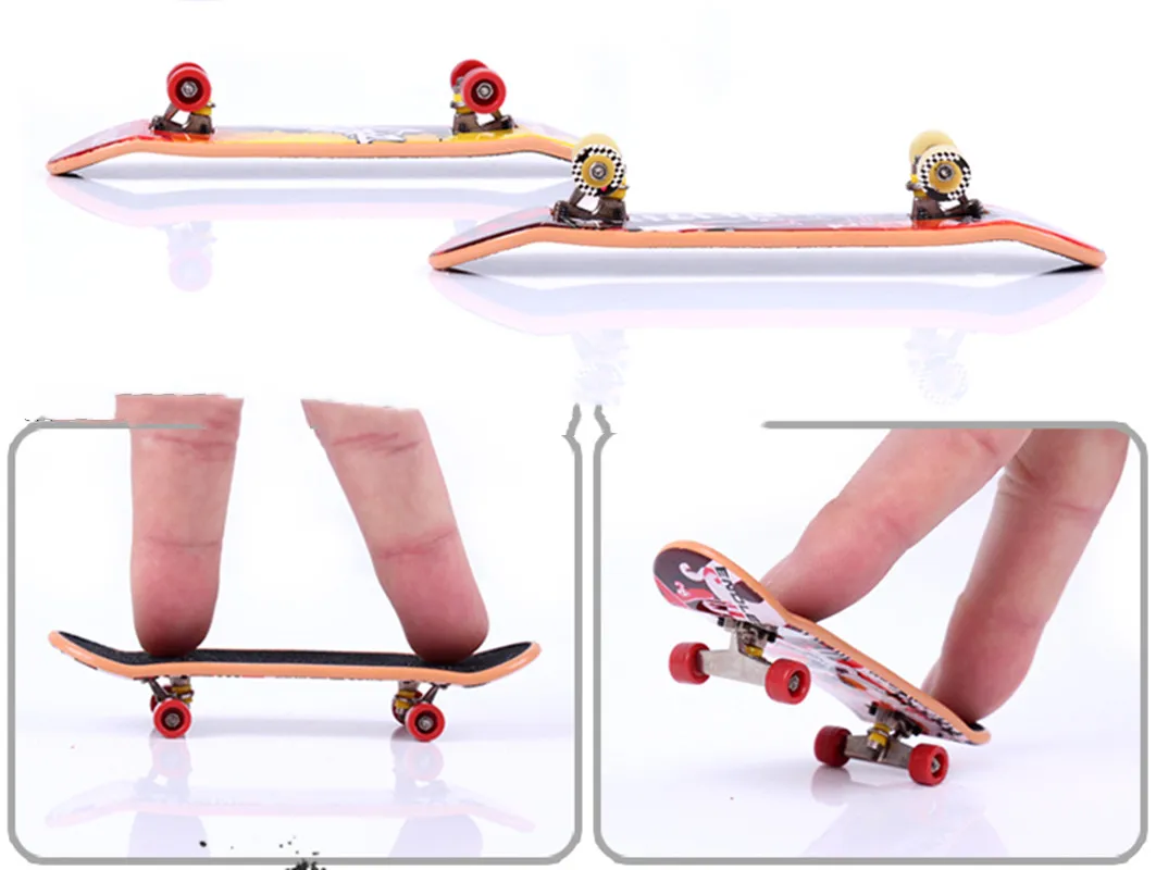 Cartoon Multi Pattern Skateboard Metal Stand Finger Jumpboard Beginner's Matte Small Skateboard Children's Toy Fingertip Table F