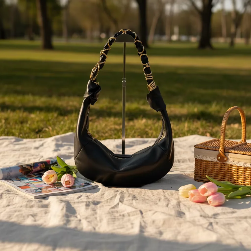 

Модная классическая женская сумка-полумесяц из натуральной кожи 2026 года, высококачественная, люксовая, с верхней ручкой, на одно плечо