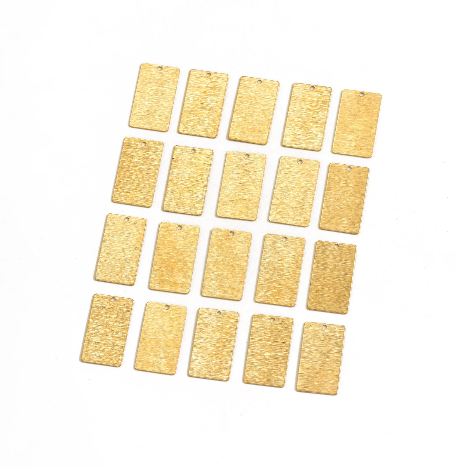 20pcs brass  brushed geometric single hole rectangular accessories DIY production of bracelets, earrings, pendant components