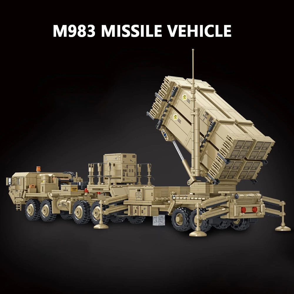 2566 peças, kit de modelo de carro de míssil m983, conjunto de blocos de construção de caminhão militar, brinquedo de carro de exibição colecionável adulto, presente de amante militar,