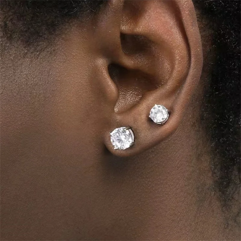 No Piercing Men Zircon Earrings Hip Hop Acrylic Crystal Cochlear Nails Ear Bone Clip For Women Simple Jewelry Fashion Accessorie