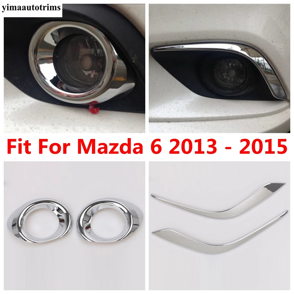 Front Fog Light Lamp Eyelid Eyebrow / Foglight Ring Circle Molding Cover Kit Trim Accessories Exterior For Mazda 6 2013 - 2015