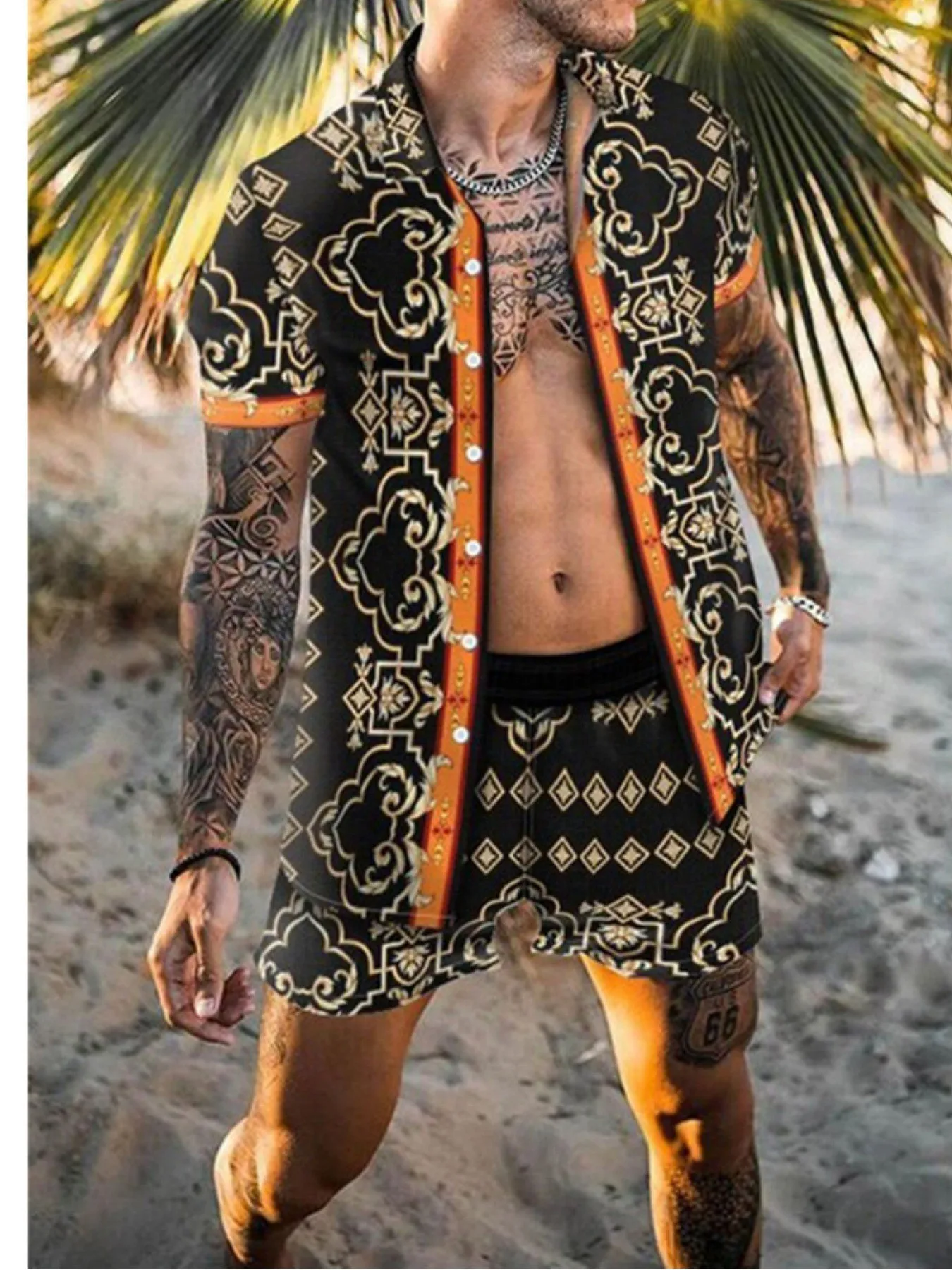 Setelan Pantai Baru Pria, Keme - Mens Fashion Dress Shirts ulasan dan harga
