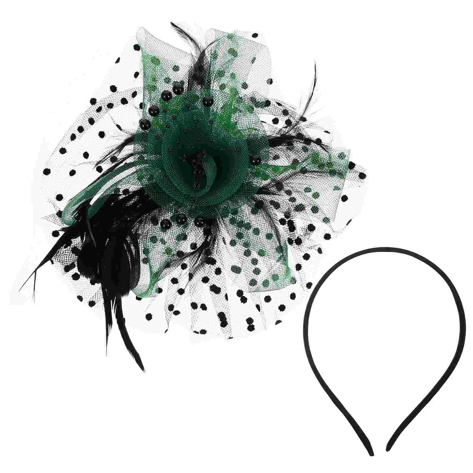 

Artificial ABS Nylon Headband Fascinator Hat for Wedding Party Cosplay Stage Removable Clips Elastic Comfortable Tea