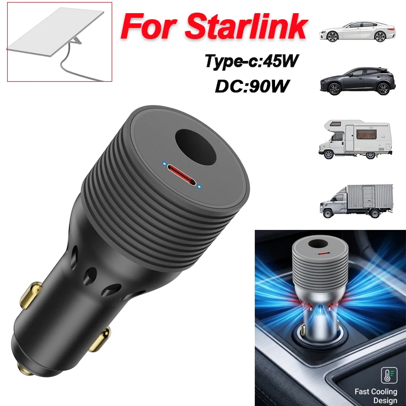 For Starlink Mini Power Adapter 12V-24V to 30V 3A Step Up Converter ,Waterproof Type C Phone Charger Car Accessories