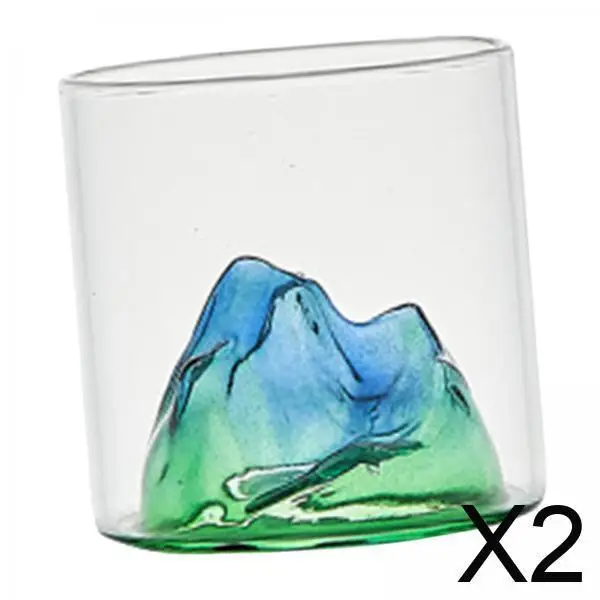 

2xГорная стеклянная чашка для чая, пивная кружка, стеклянная для развлечения столовой