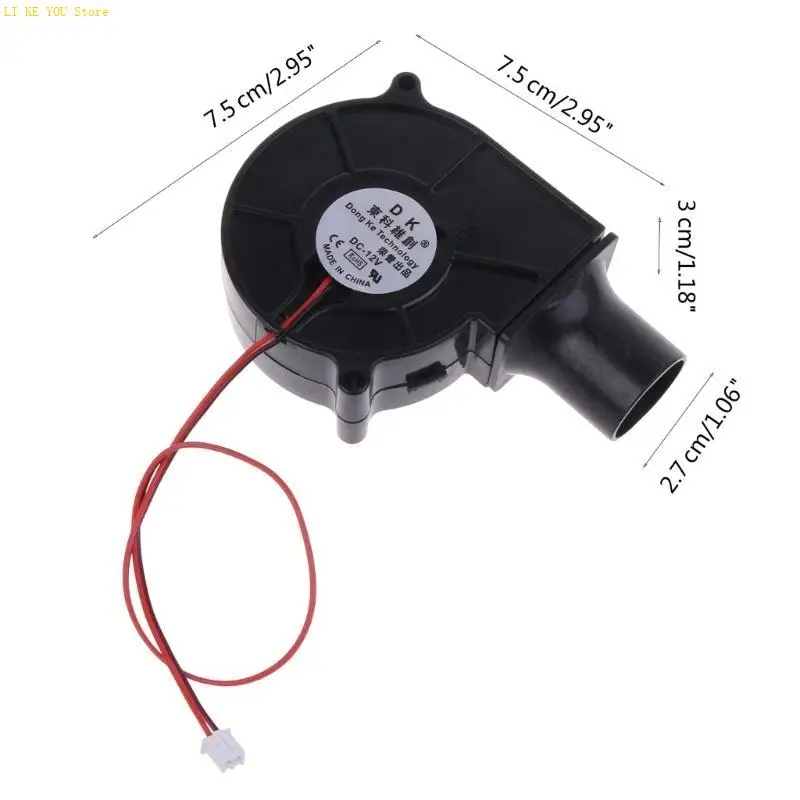W3je 7530 Blower Lüfter 75x75x30mm 5V 12V 24 V 7cm 7530 Öllager Luftflusskühlung Kühler Lüfter BBQ Picknick -Blower -Lüfter